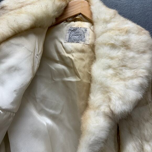 Vintage Rabbit Fur Coat Womens Medium Chill Chasers Old Money Mob NEW OLD STOCK - Picture 7 of 9